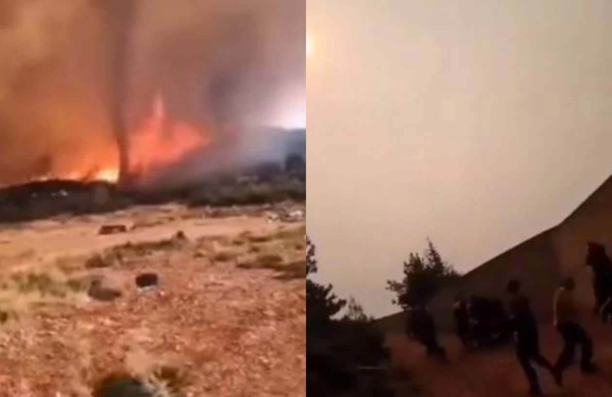 Τρομακτικό βίντεο από τα Βίλια: Στρόβιλος φωτιάς εκτόξευσε κορμό δέντρου προς τους πυροσβέστες